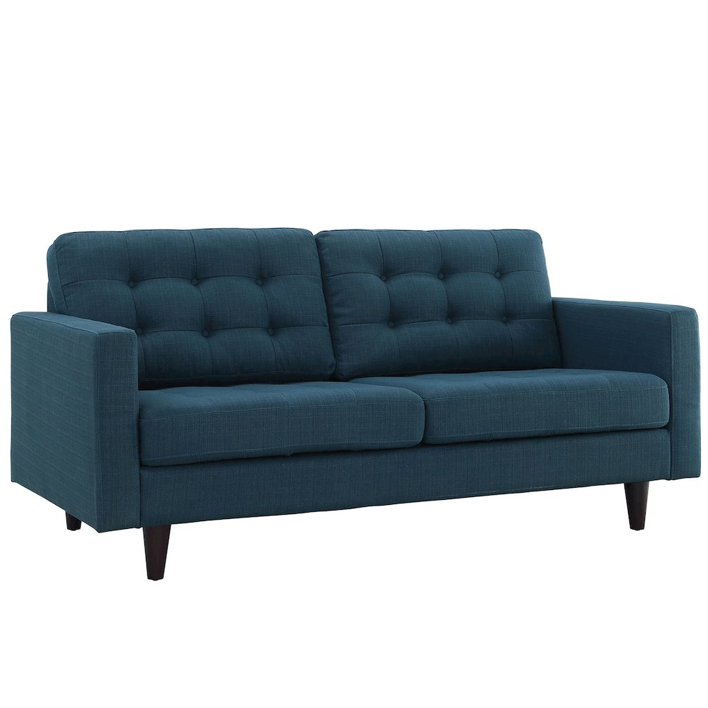 Empress Upholstered Fabric Loveseat. Picture 1