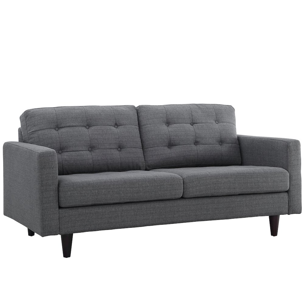 Empress Upholstered Fabric Loveseat. Picture 1