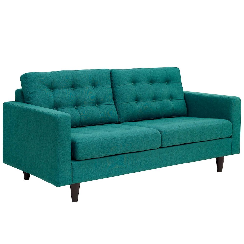 Empress Upholstered Fabric Loveseat. Picture 1