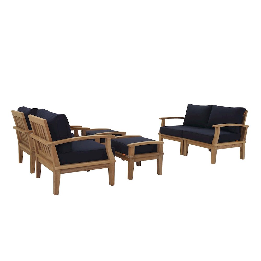 Marina 6 Piece Outdoor Patio Teak Set. Picture 1