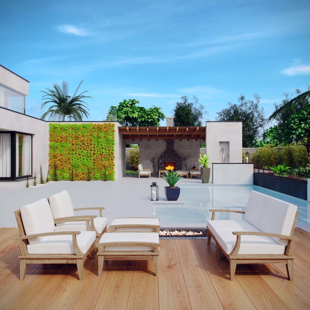 Marina 6 Piece Outdoor Patio Teak Set. Picture 8