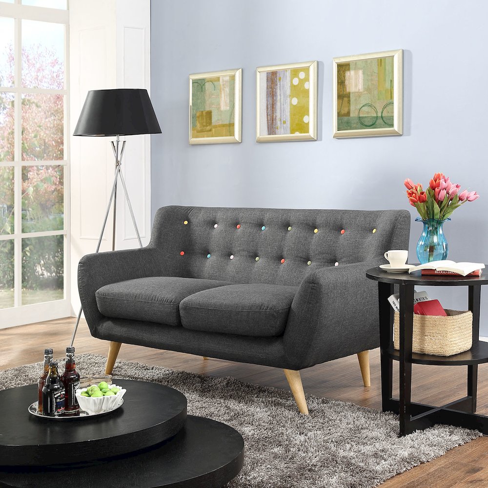 Remark Upholstered Fabric Loveseat. Picture 4