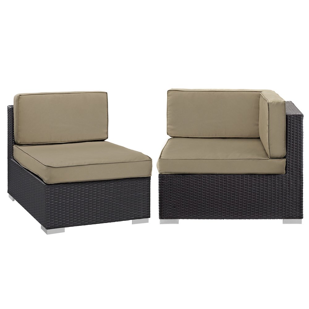 Gather Corner and Middle Outdoor Patio Sectional Set. Picture 1