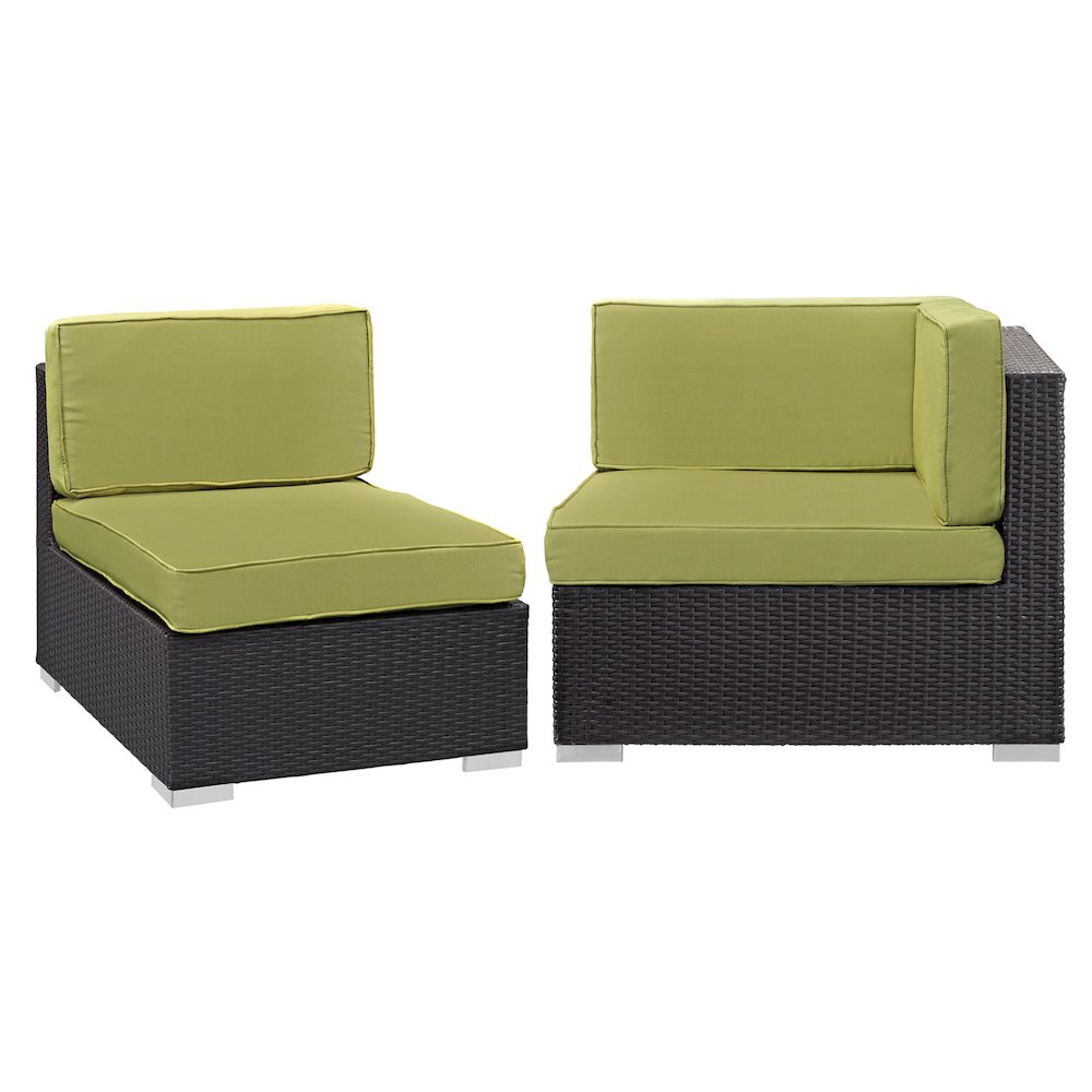 Gather Corner and Middle Outdoor Patio Sectional Set. Picture 1
