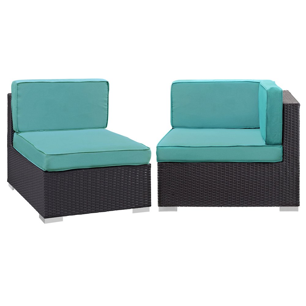 Gather Corner and Middle Outdoor Patio Sectional Set. Picture 1