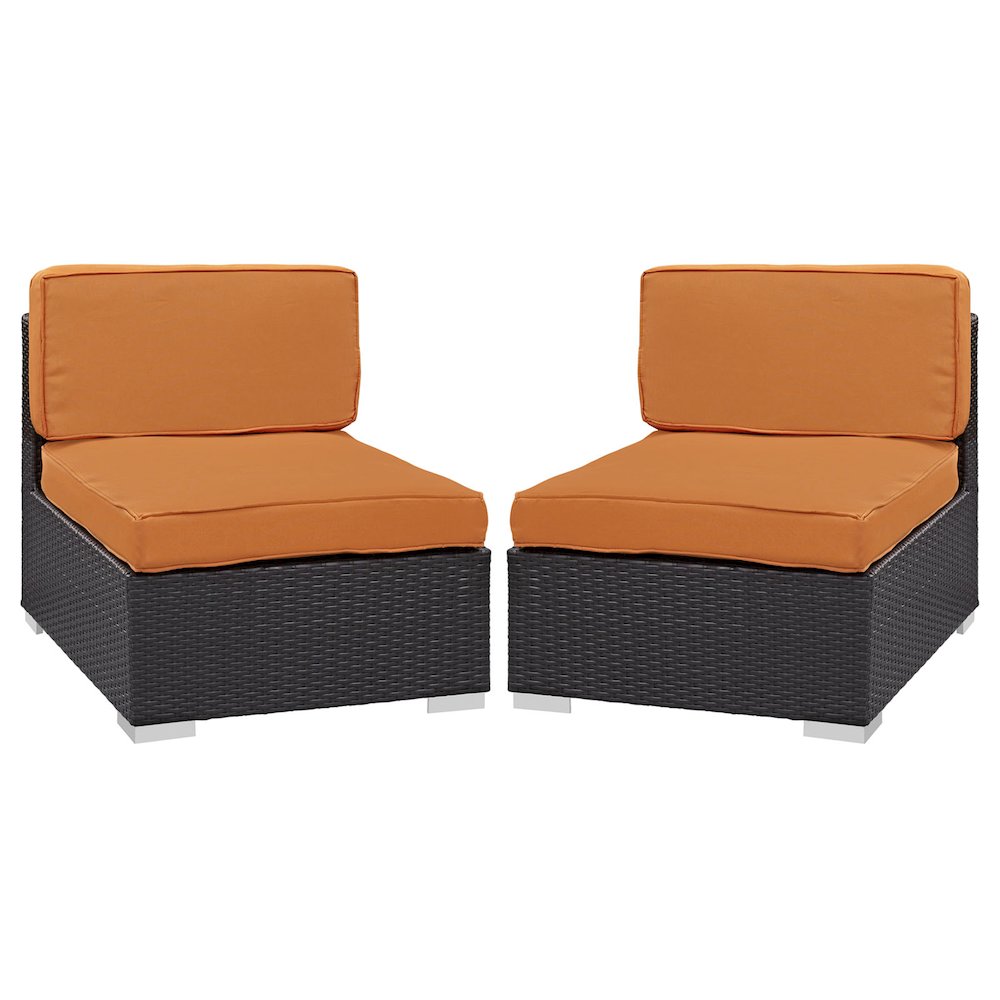 Gather Outdoor Patio Armless Chair Set of 2. Picture 1