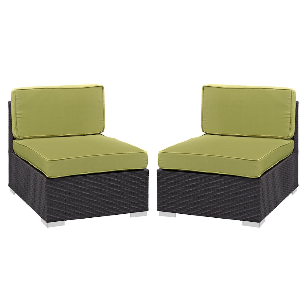 Gather Outdoor Patio Armless Chair Set of 2. Picture 1