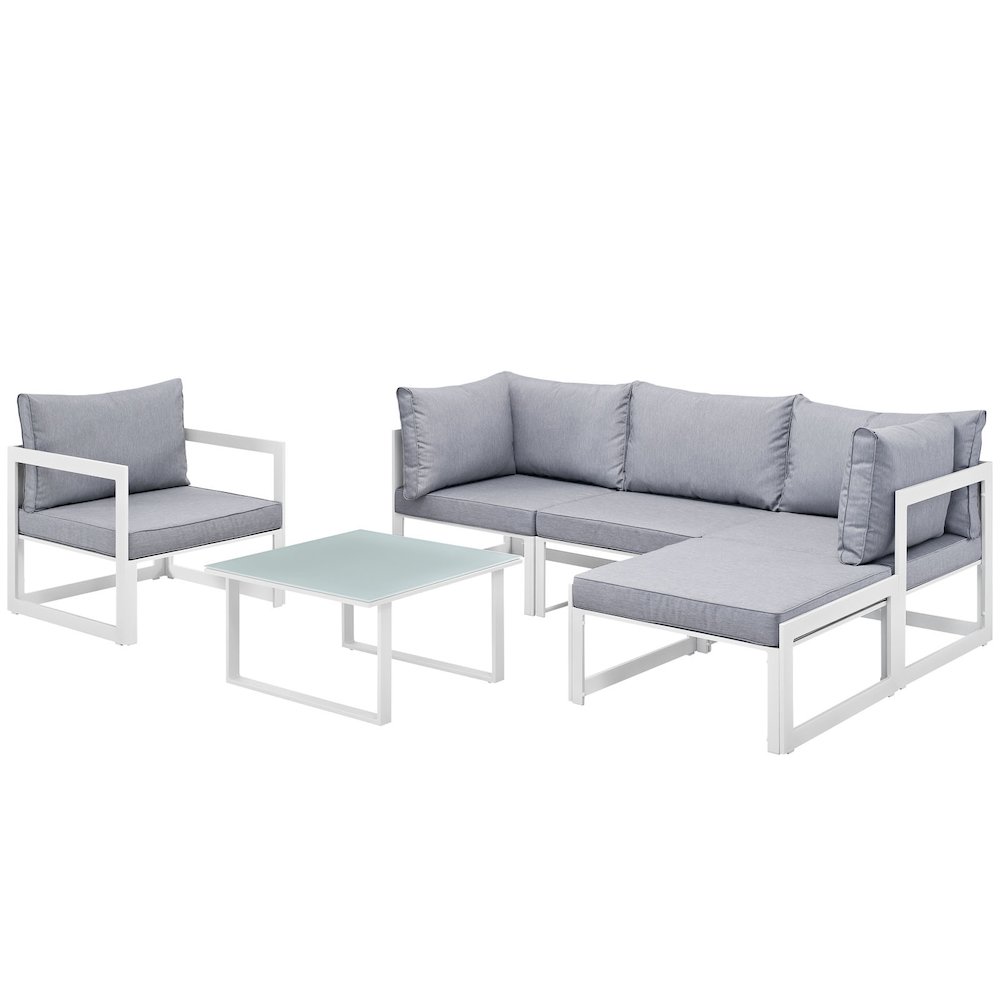 Fortuna 6 Piece Outdoor Patio Sectional Sofa Set. Picture 1