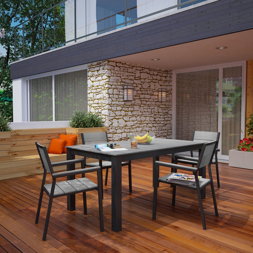 Maine 5 Piece Outdoor Patio Dining Set. Picture 7