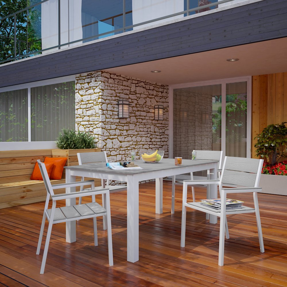 Maine 5 Piece Outdoor Patio Dining Set. Picture 7