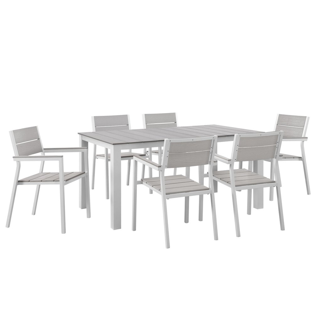 Maine 7 Piece Outdoor Patio Dining Set. Picture 1
