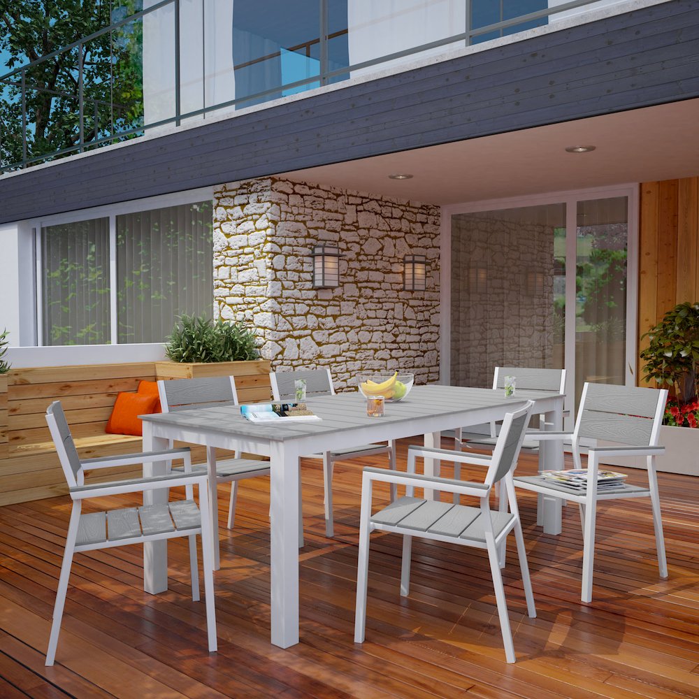 Maine 7 Piece Outdoor Patio Dining Set. Picture 7