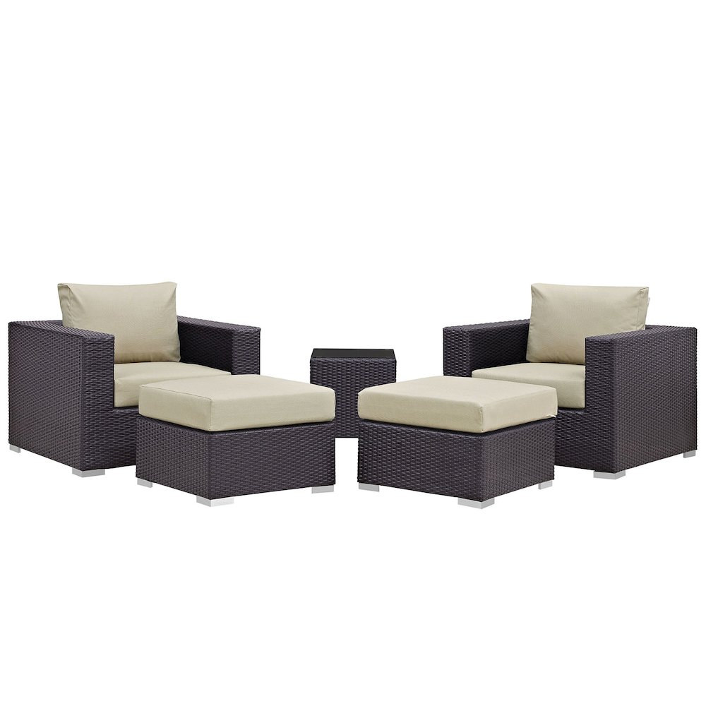 Convene 5 Piece Outdoor Patio Sectional Set. Picture 1