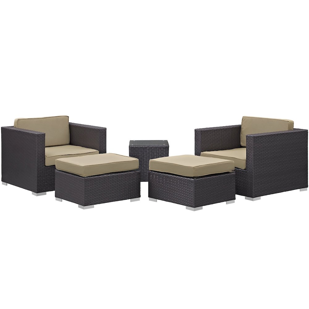 Convene 5 Piece Outdoor Patio Sectional Set. Picture 1