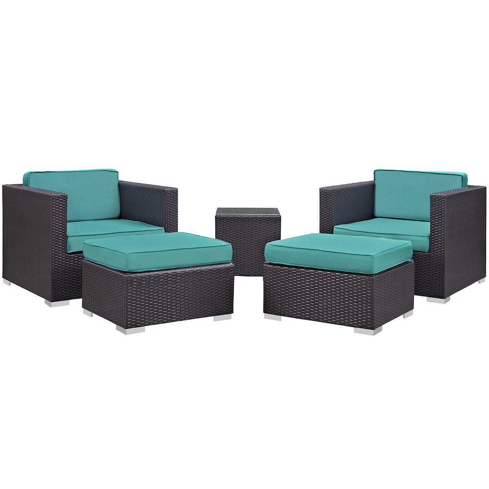Convene 5 Piece Outdoor Patio Sectional Set. Picture 1
