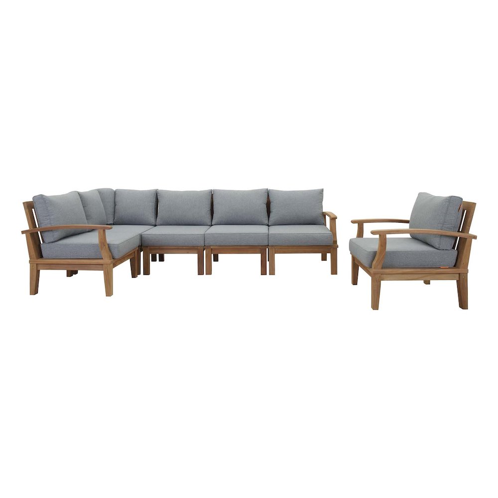 Marina 6 Piece Outdoor Patio Teak Set. Picture 1