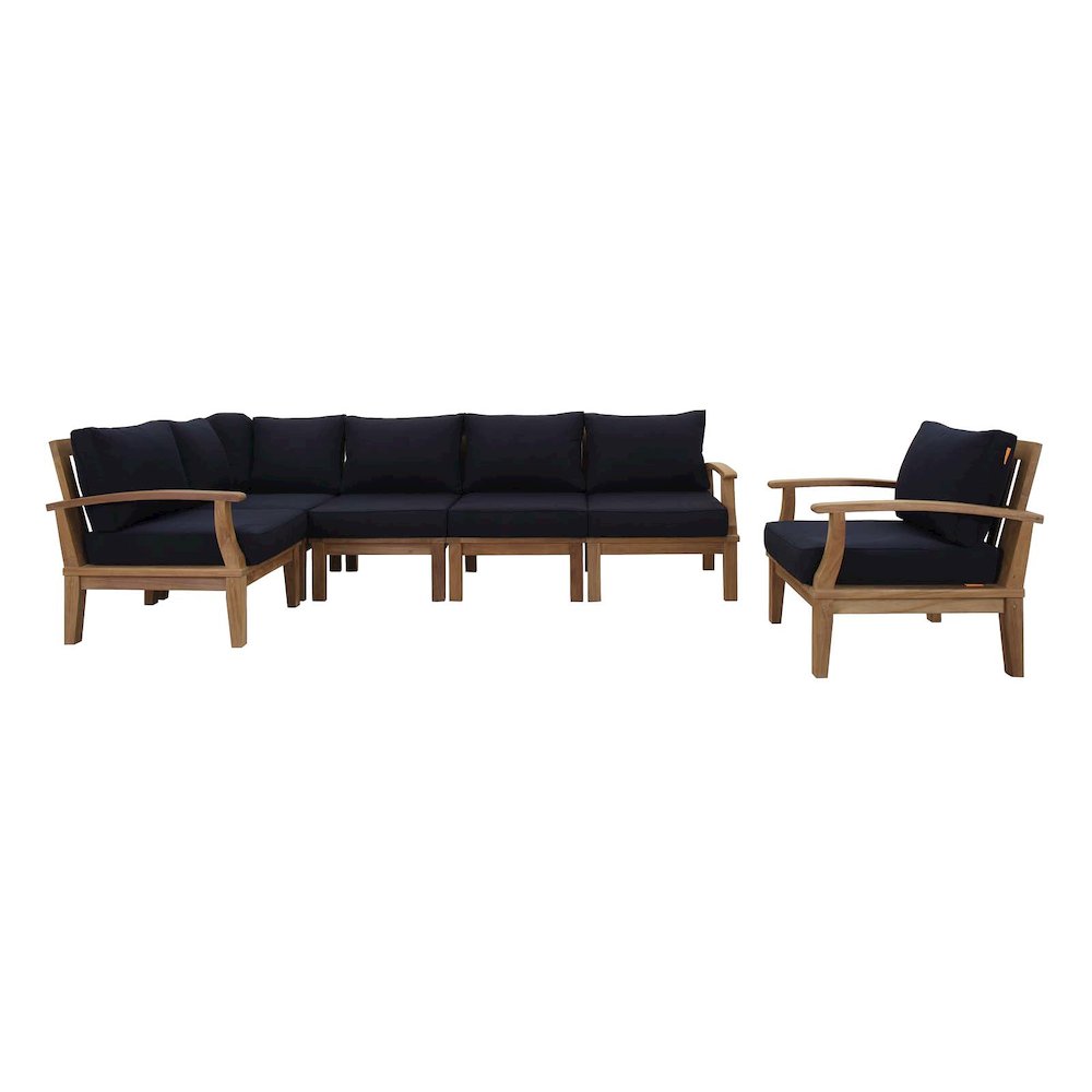 Marina 6 Piece Outdoor Patio Teak Set. Picture 1
