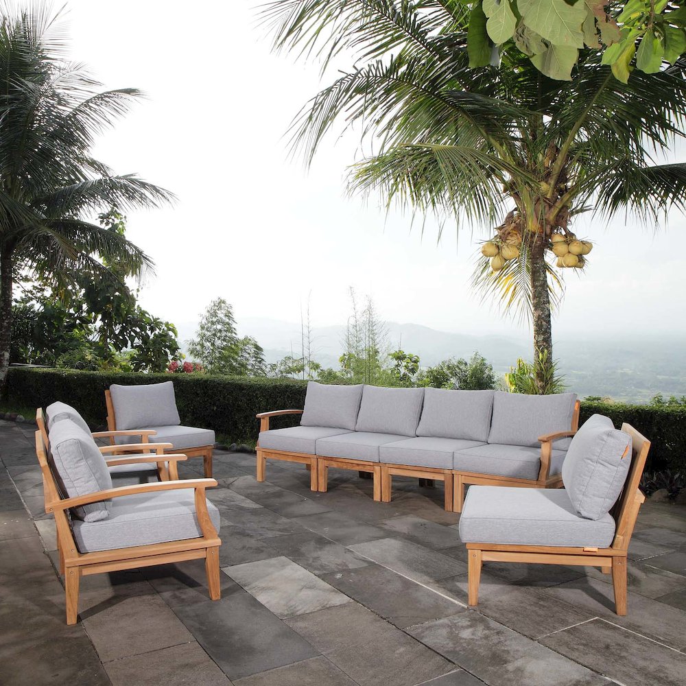 Marina 8 Piece Outdoor Patio Teak Set. Picture 10