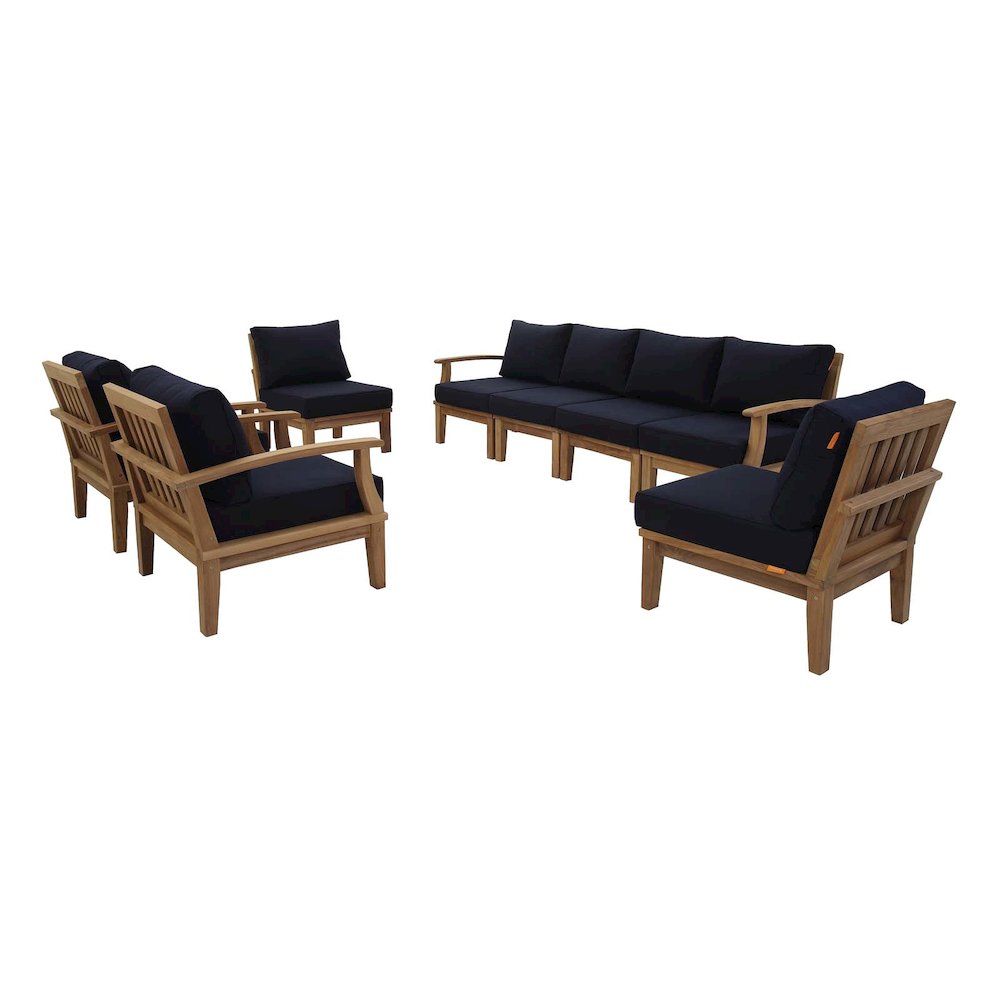 Marina 8 Piece Outdoor Patio Teak Set. Picture 1