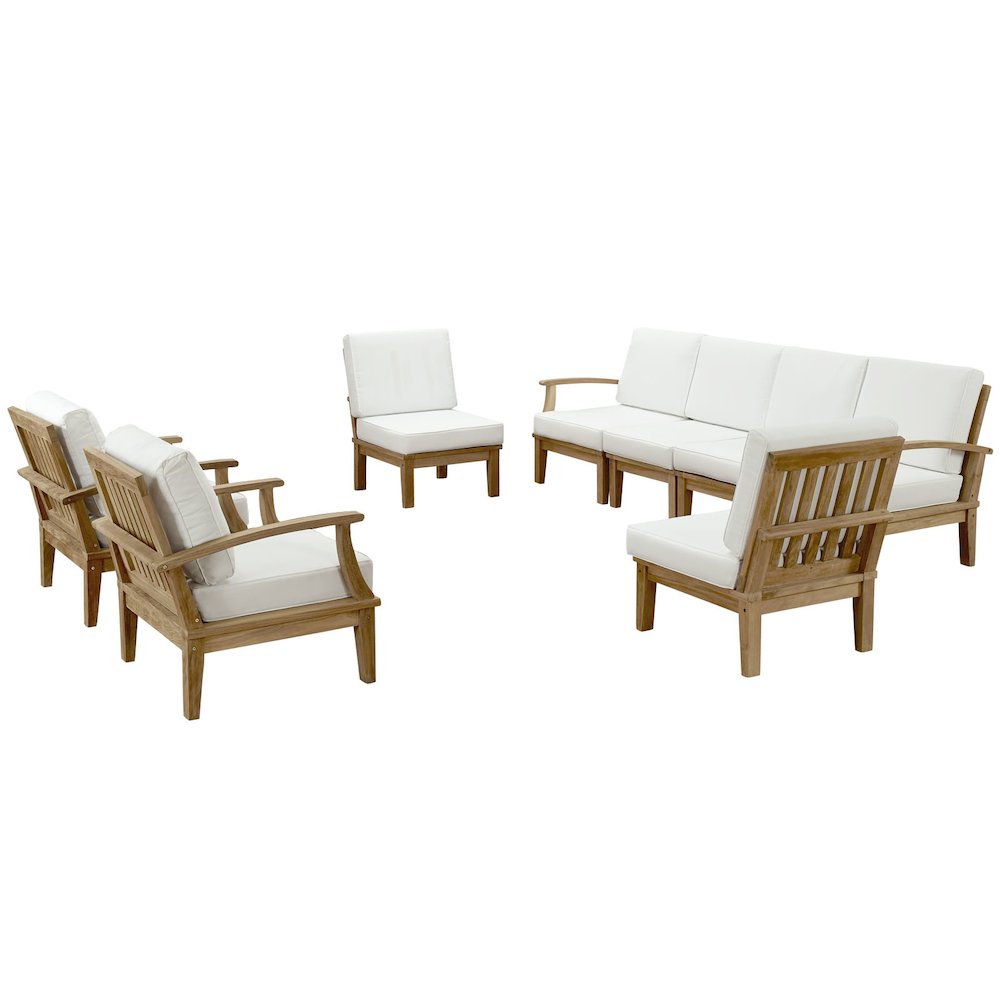 Marina 8 Piece Outdoor Patio Teak Set. Picture 1