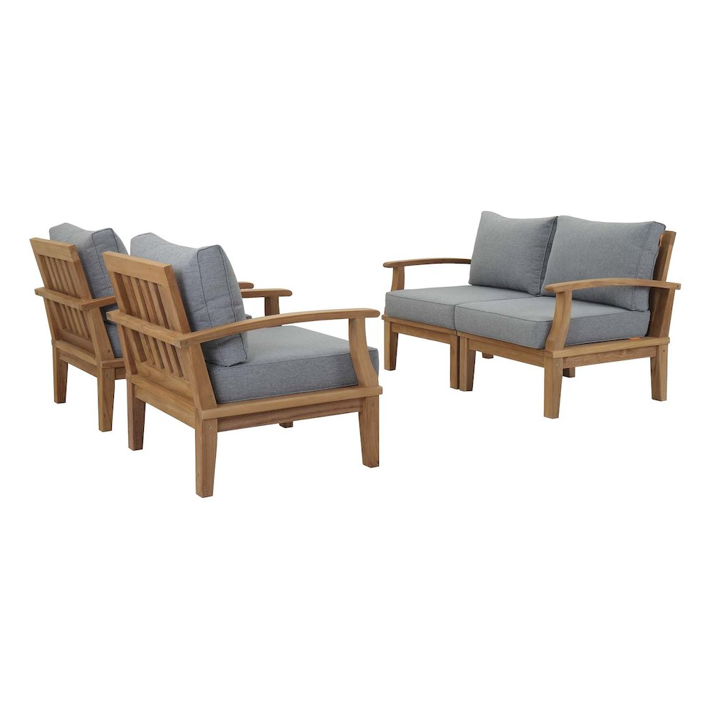 Marina 4 Piece Outdoor Patio Teak Set. Picture 1