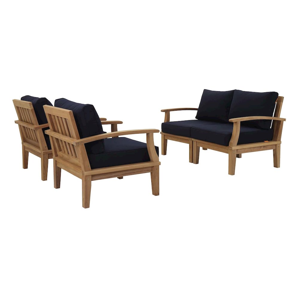 Marina 4 Piece Outdoor Patio Teak Set. Picture 1
