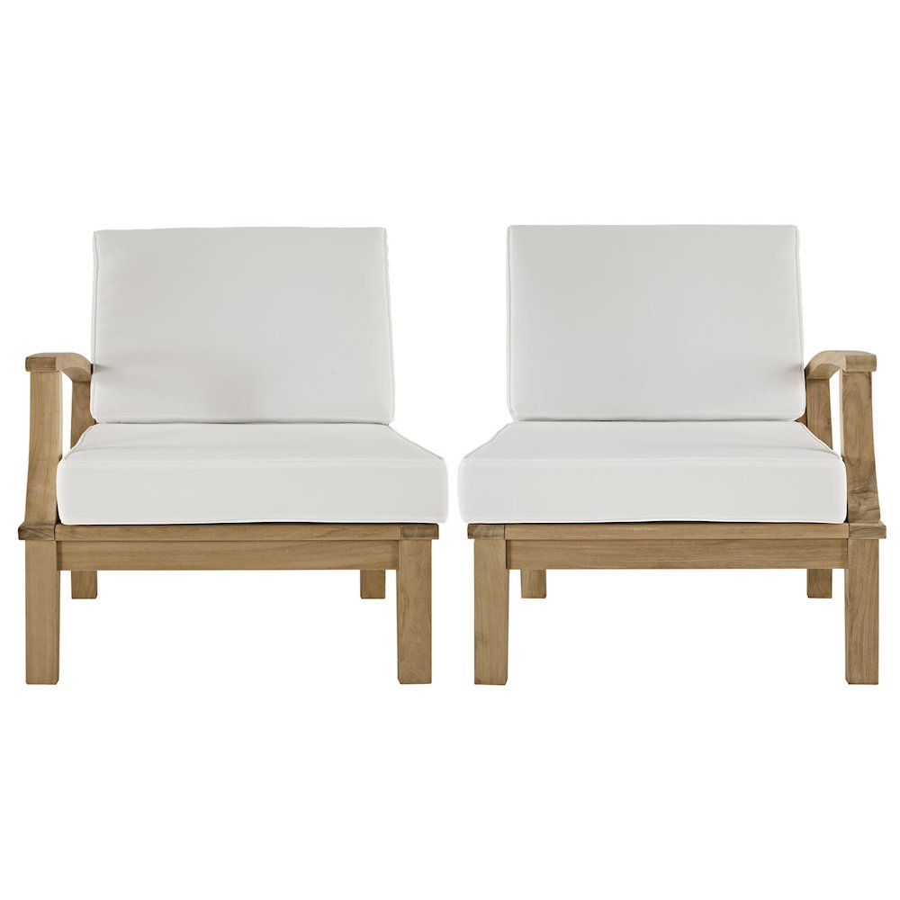 Marina 2 Piece Outdoor Patio Teak Set. Picture 1