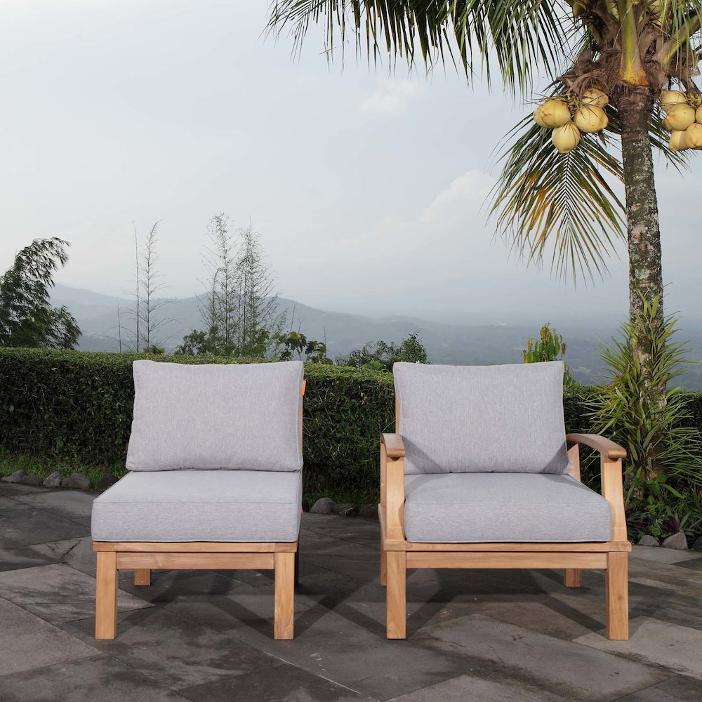 Marina 2 Piece Outdoor Patio Teak Set. Picture 6