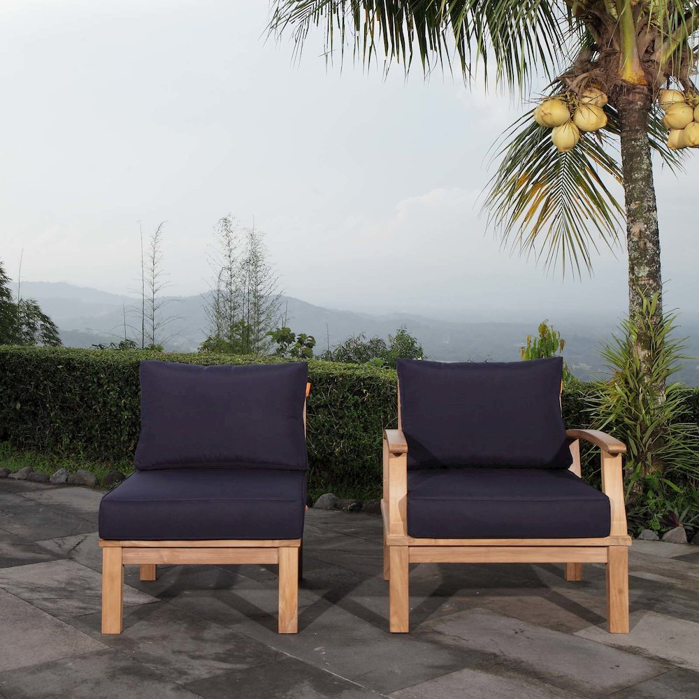 Marina 2 Piece Outdoor Patio Teak Set. Picture 6
