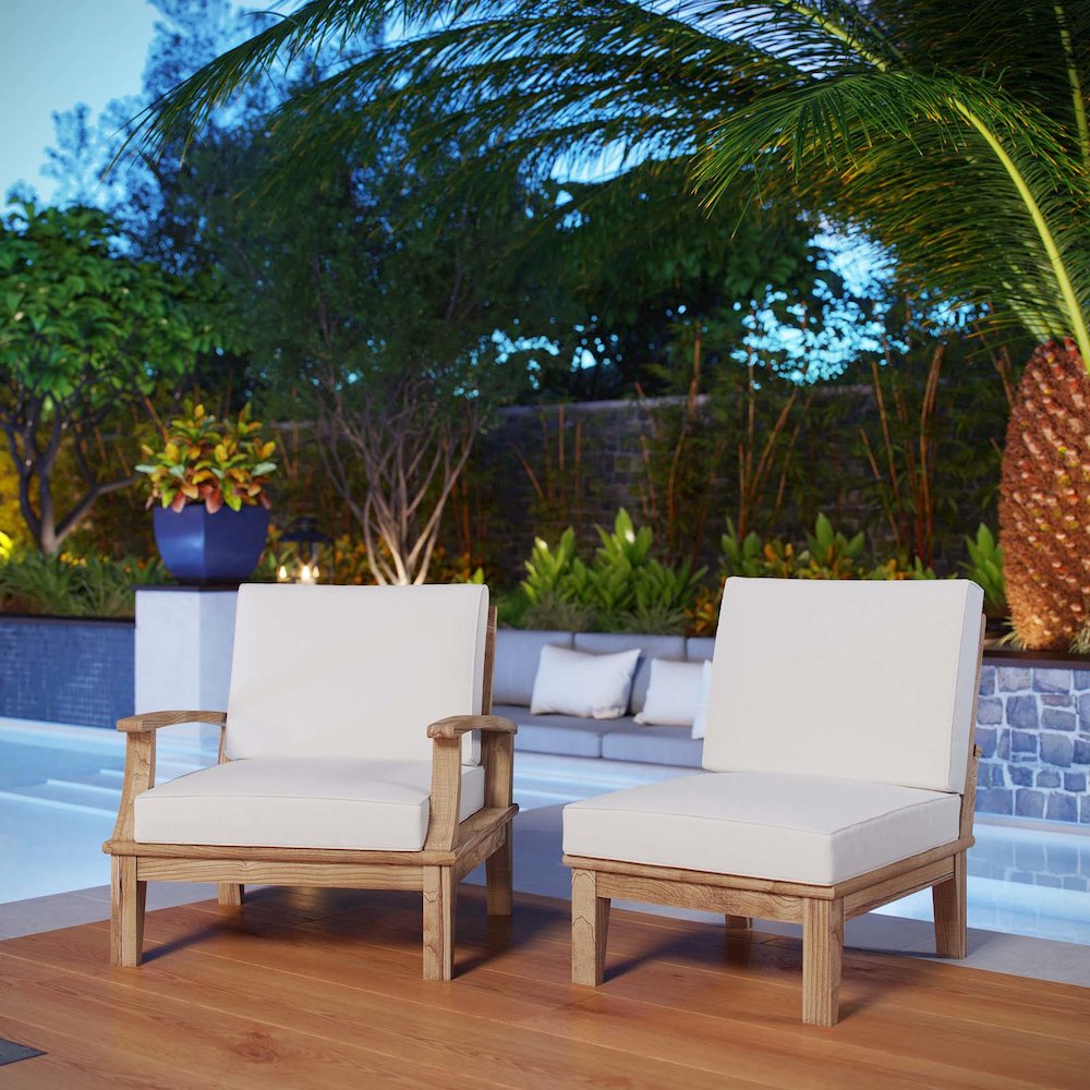 Marina 2 Piece Outdoor Patio Teak Set. Picture 5