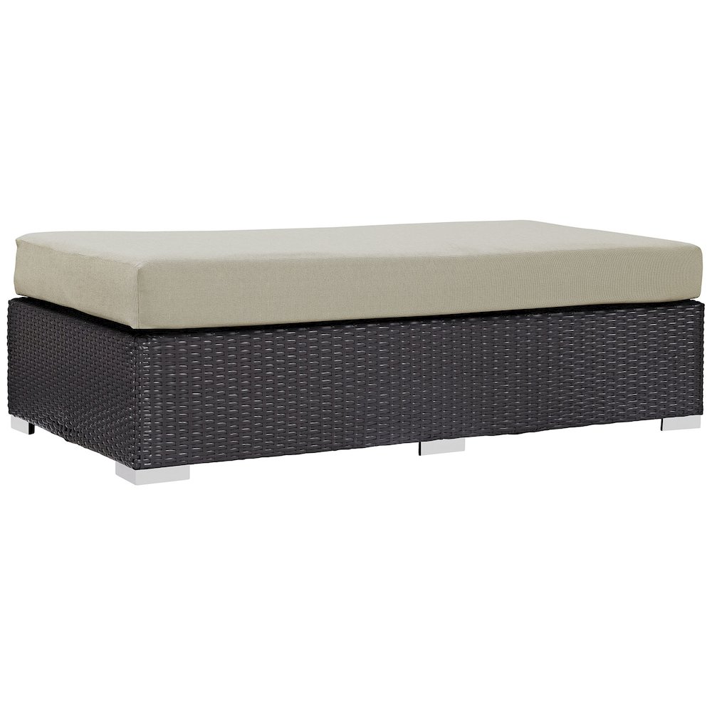 Convene Outdoor Patio Fabric Rectangle Ottoman. Picture 1