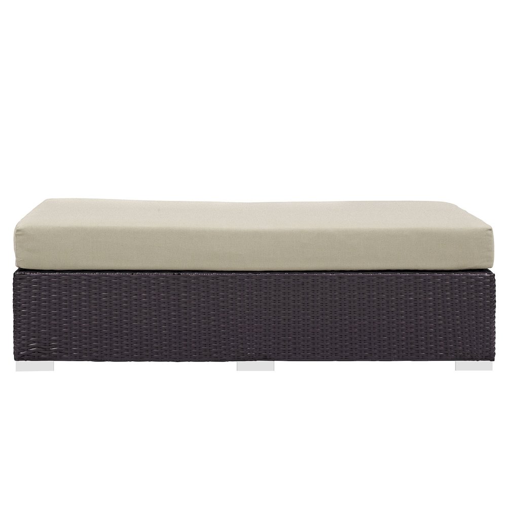 Convene Outdoor Patio Fabric Rectangle Ottoman. Picture 4