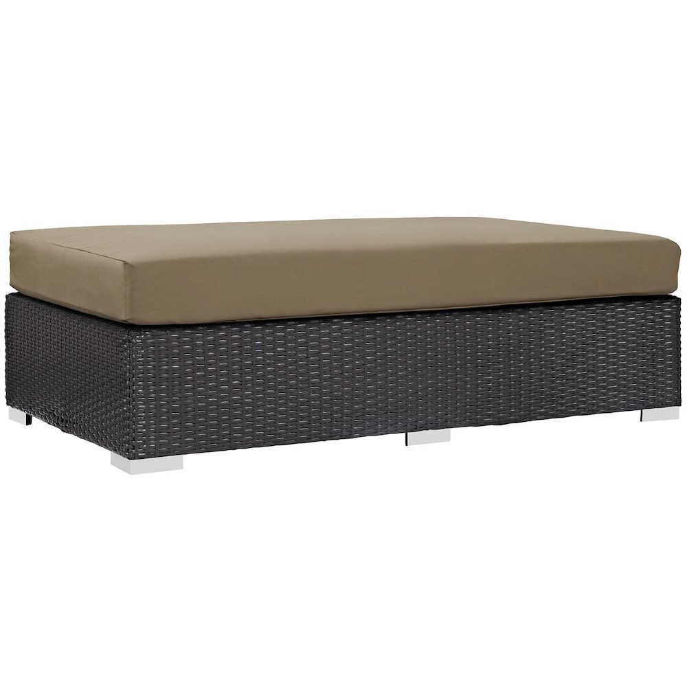 Convene Outdoor Patio Fabric Rectangle Ottoman. Picture 1