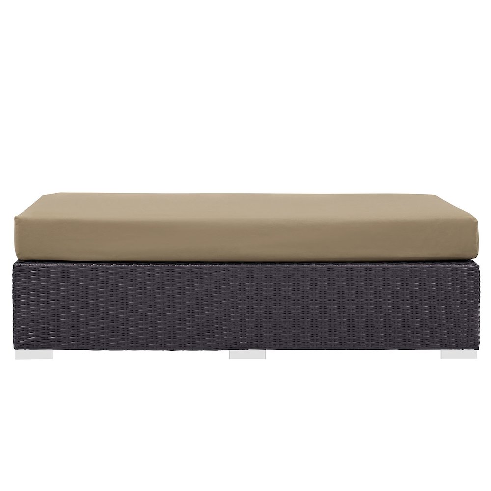 Convene Outdoor Patio Fabric Rectangle Ottoman. Picture 4