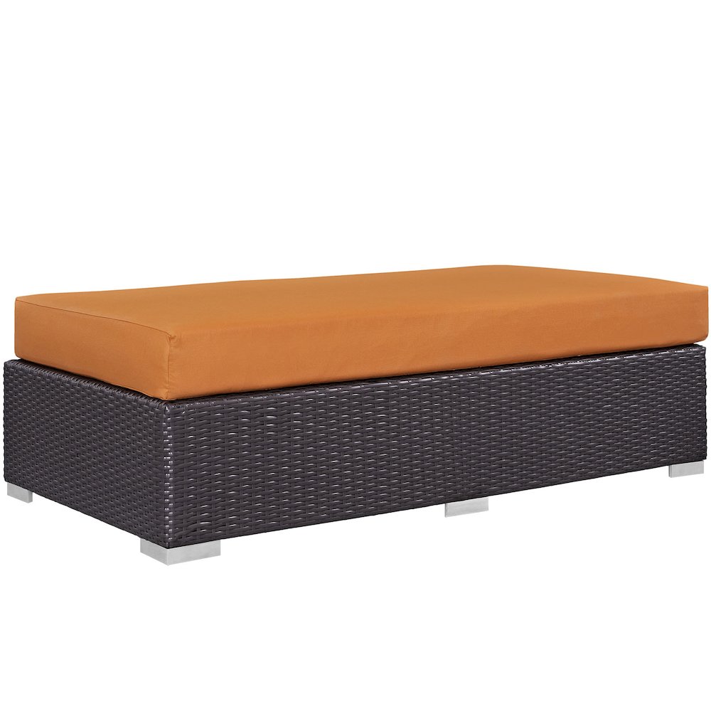 Convene Outdoor Patio Fabric Rectangle Ottoman. Picture 1