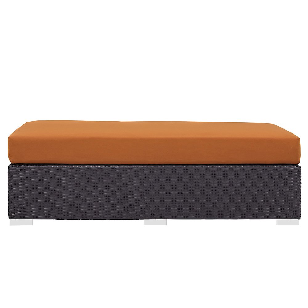 Convene Outdoor Patio Fabric Rectangle Ottoman. Picture 4