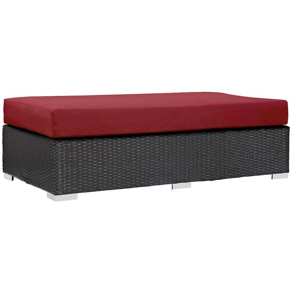 Convene Outdoor Patio Fabric Rectangle Ottoman. Picture 1