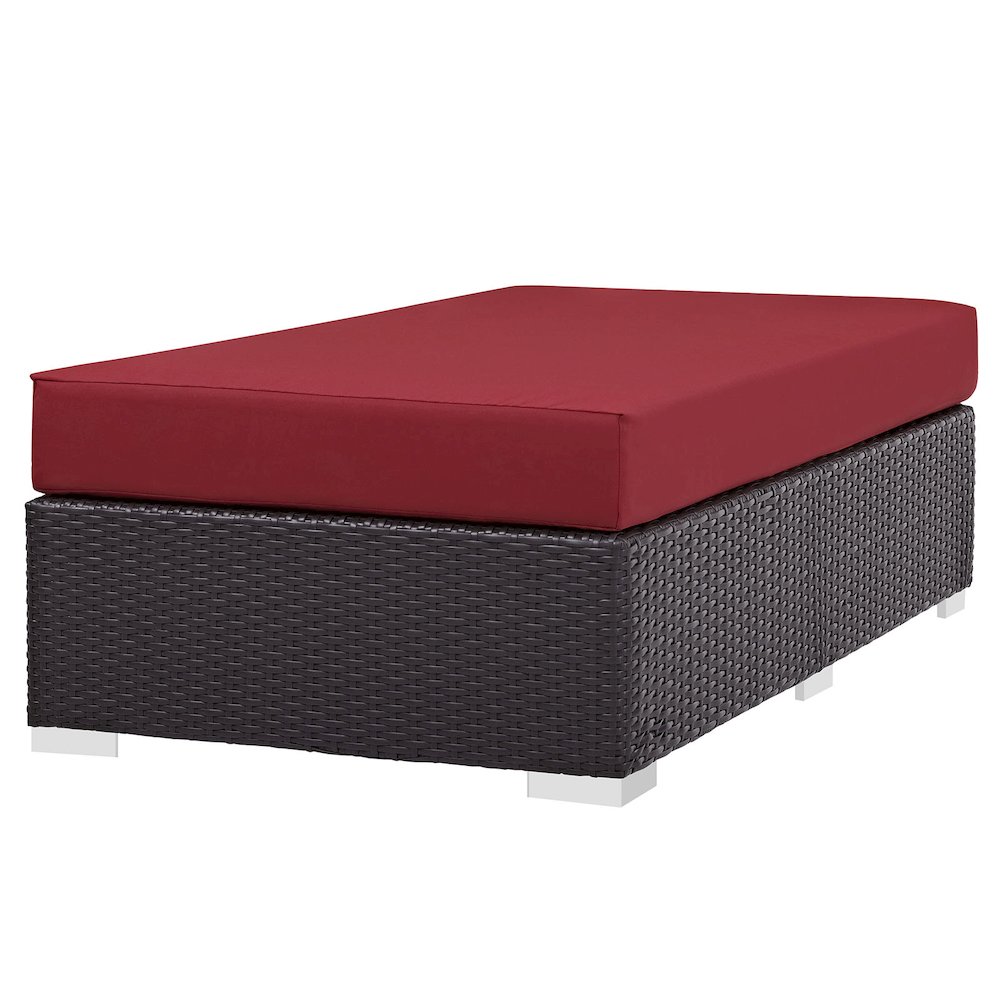 Convene Outdoor Patio Fabric Rectangle Ottoman. Picture 2