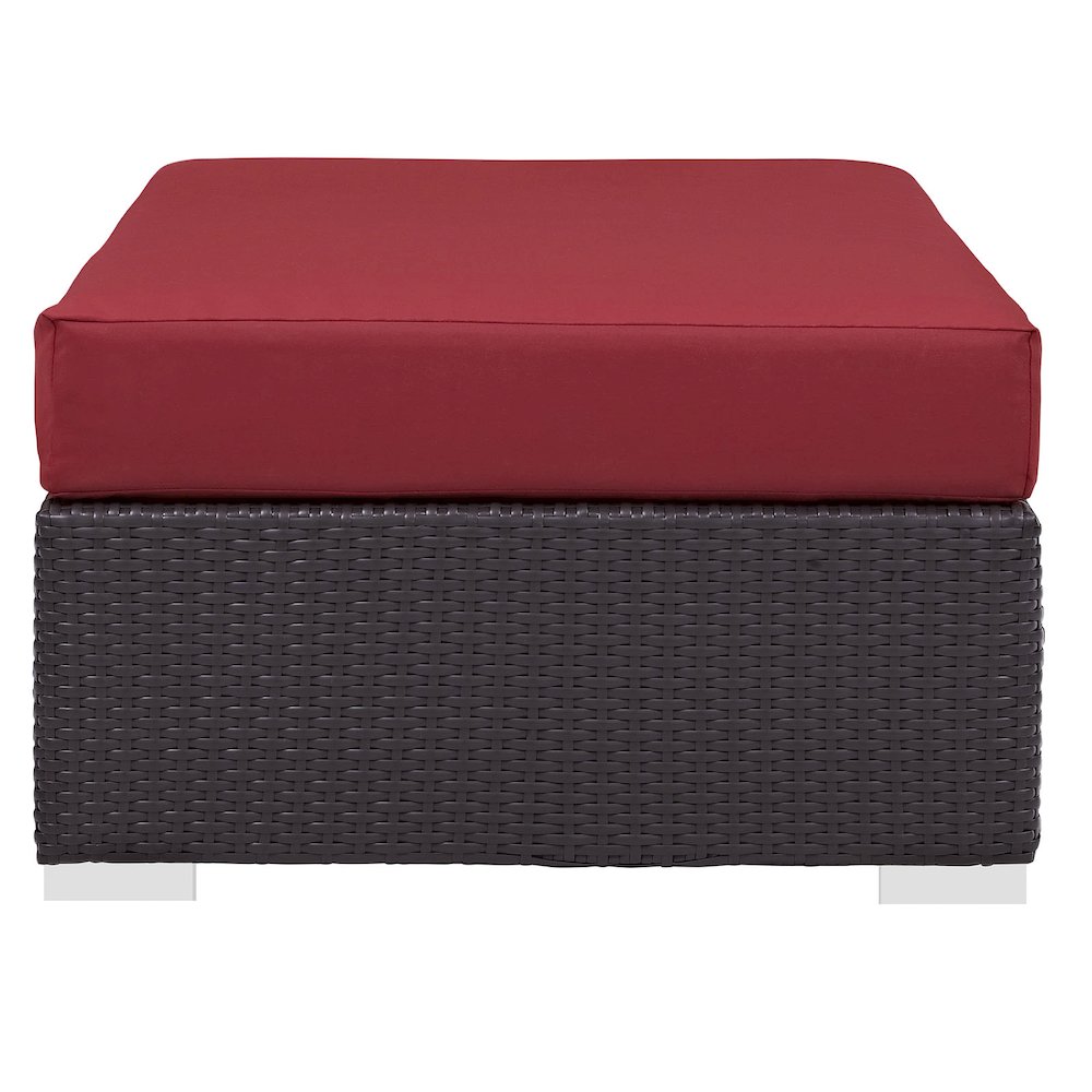 Convene Outdoor Patio Fabric Rectangle Ottoman. Picture 3