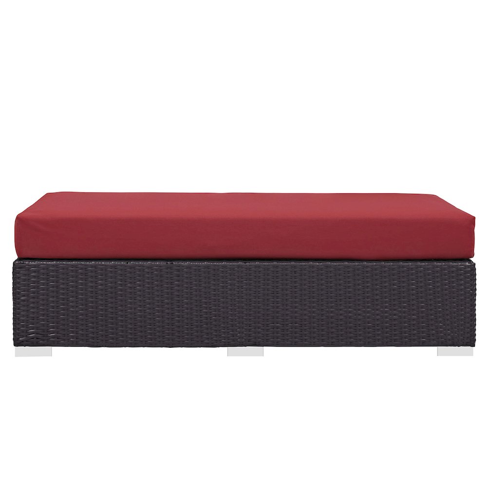 Convene Outdoor Patio Fabric Rectangle Ottoman. Picture 4