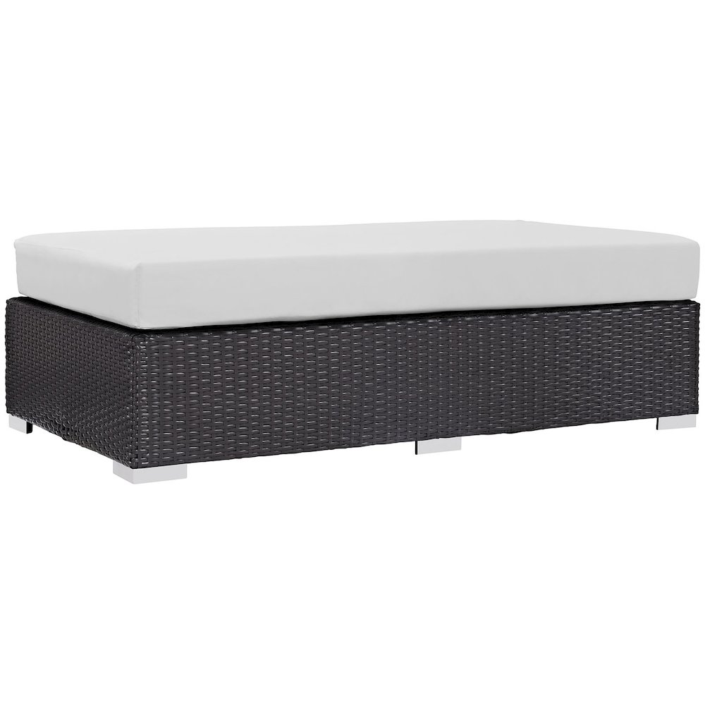 Convene Outdoor Patio Fabric Rectangle Ottoman. Picture 1