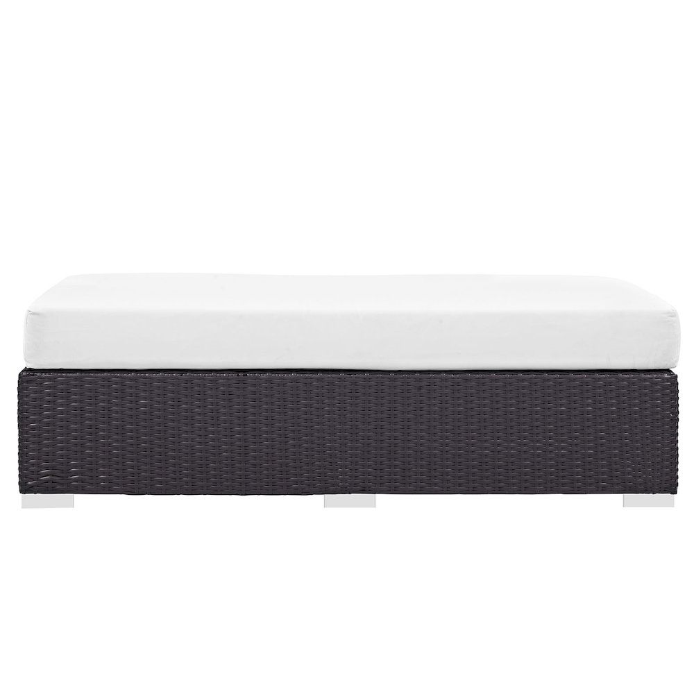 Convene Outdoor Patio Fabric Rectangle Ottoman. Picture 4