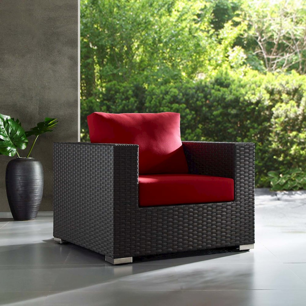 Sojourn Outdoor Patio Sunbrella Armchair. Picture 3