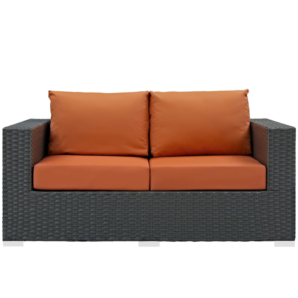 Sojourn Outdoor Patio Sunbrella Loveseat. Picture 4