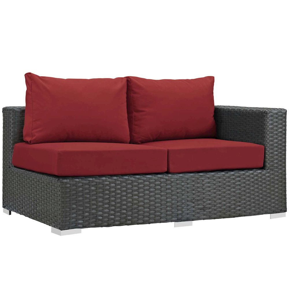 Sojourn Outdoor Patio Sunbrella Right Arm Loveseat. Picture 1