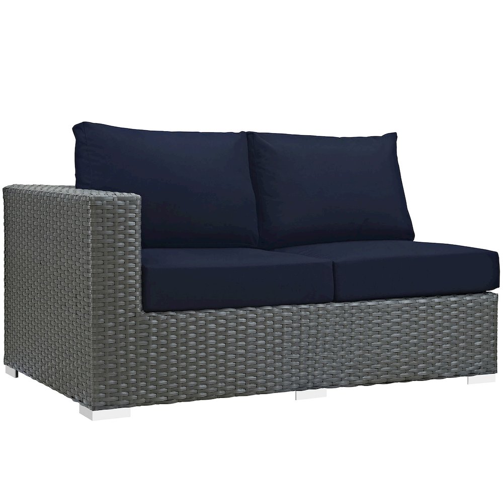 Sojourn Outdoor Patio Sunbrella Left Arm Loveseat. Picture 1