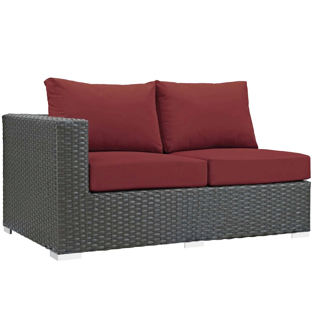 Sojourn Outdoor Patio Sunbrella Left Arm Loveseat. Picture 1