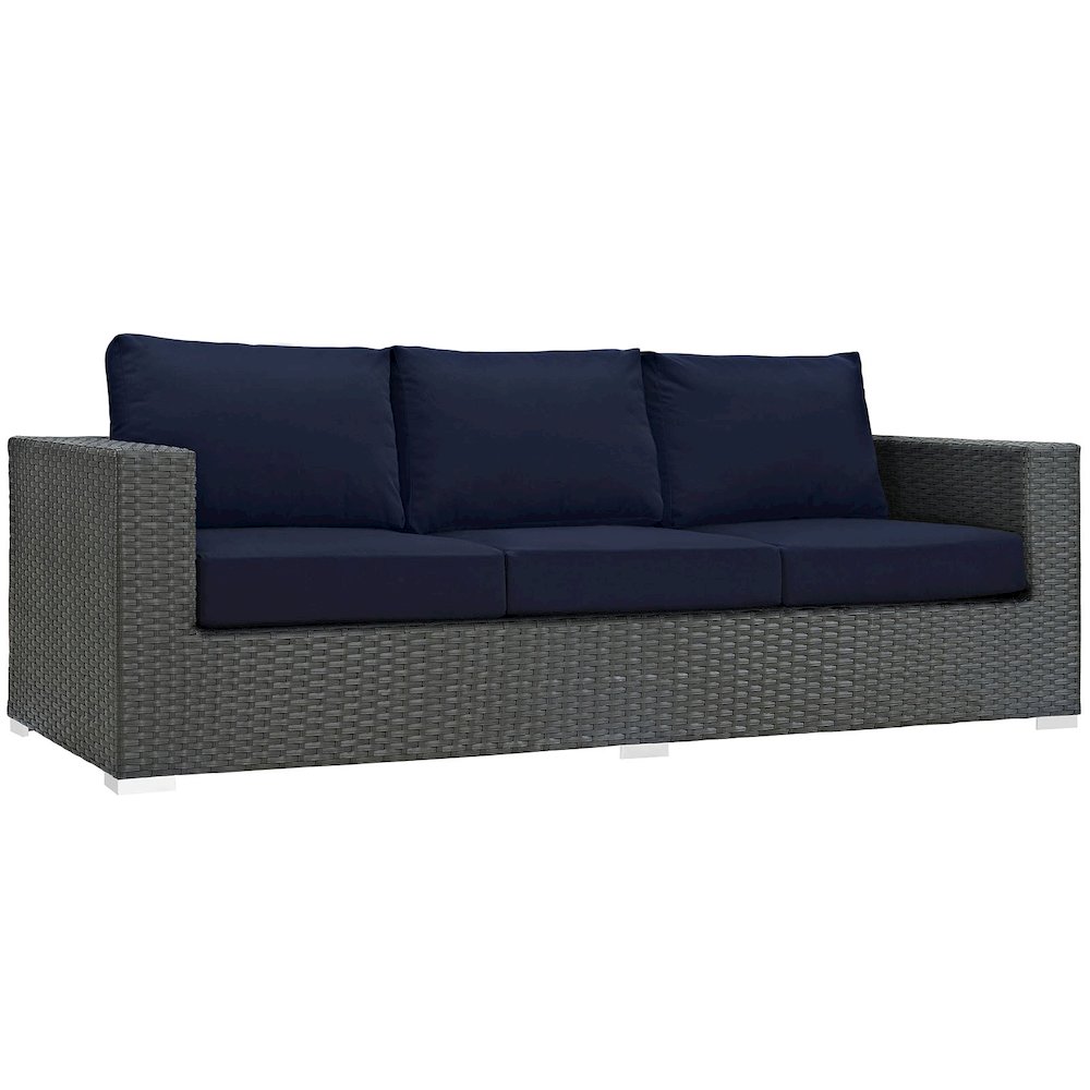 Sojourn Outdoor Patio Sunbrella Sofa. Picture 1
