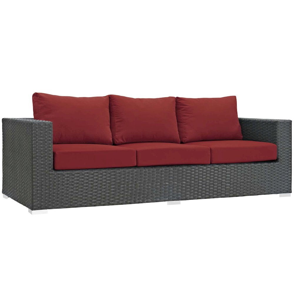 Sojourn Outdoor Patio Sunbrella Sofa. Picture 1