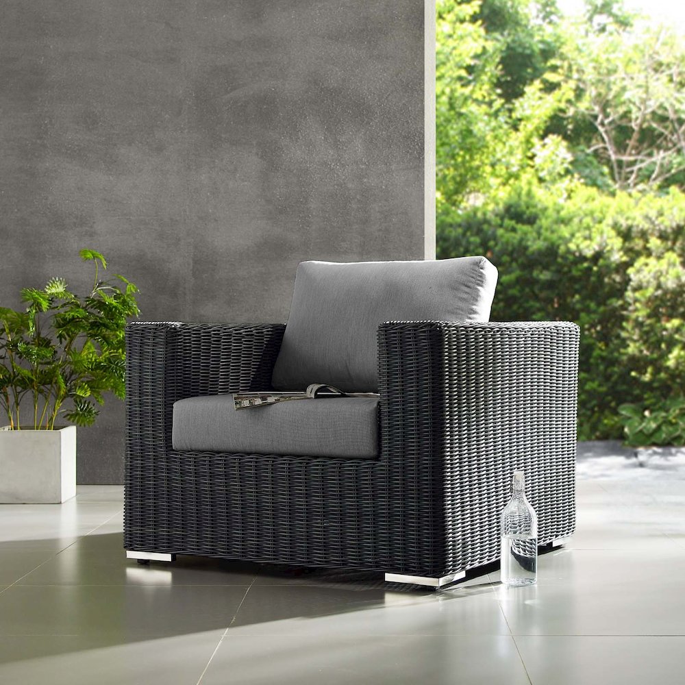 Summon Outdoor Patio Fabric Sunbrella Armchair. Picture 4